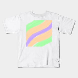 Green orange purple pastel art Kids T-Shirt